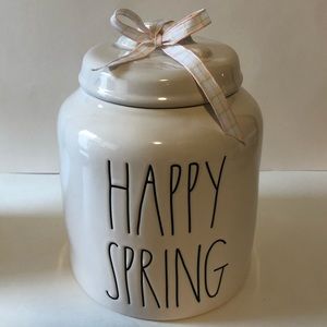 New large Rae Dunn happy spring canister